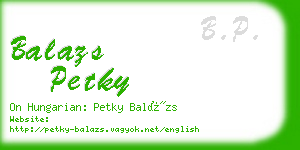 balazs petky business card